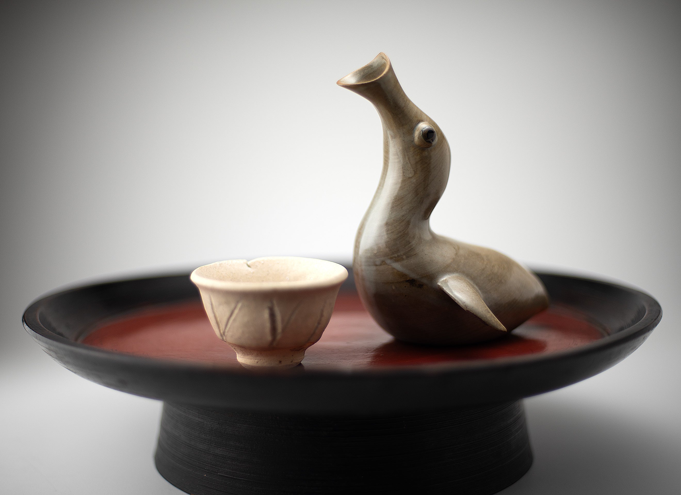 Récipient à saké en forme d’oiseau_C