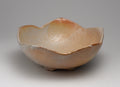 Flower-shaped bowl with Shino glaze