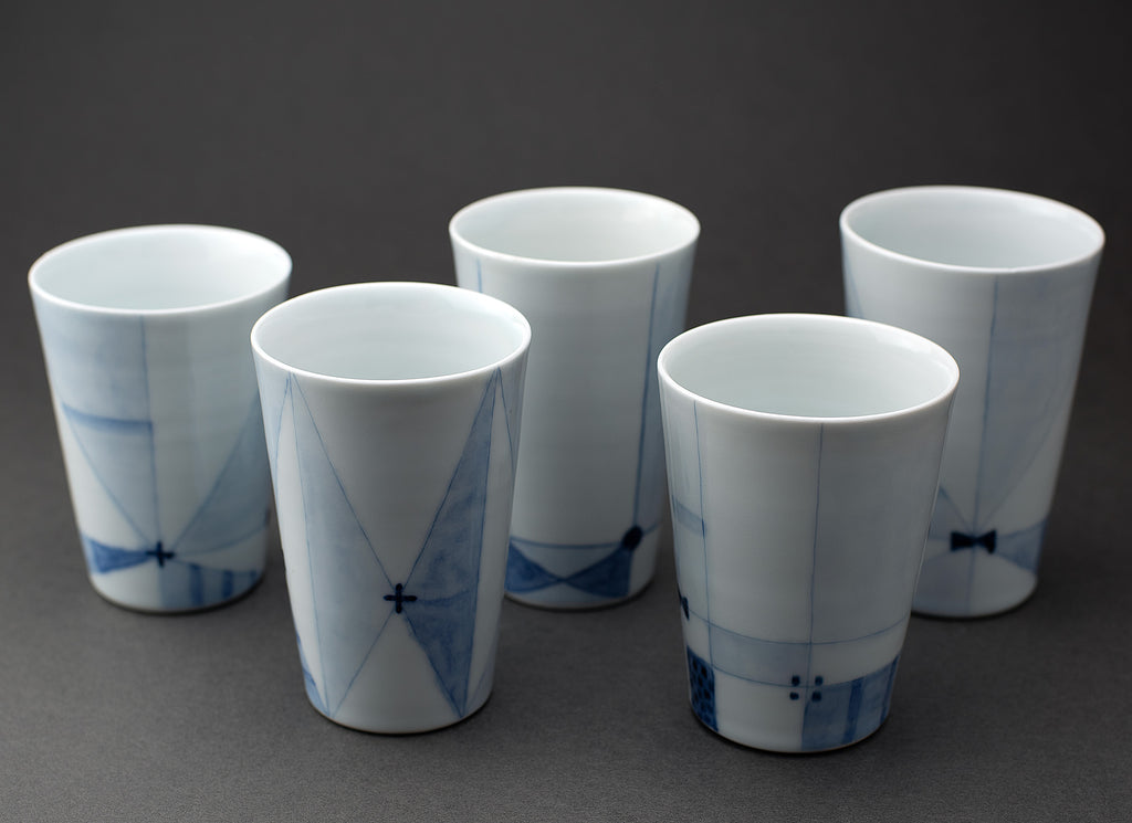 Cup for free use (blue porcelain under a glaze)
