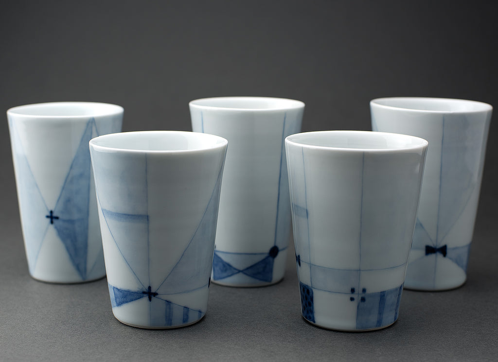 Cup for free use (blue porcelain under a glaze)