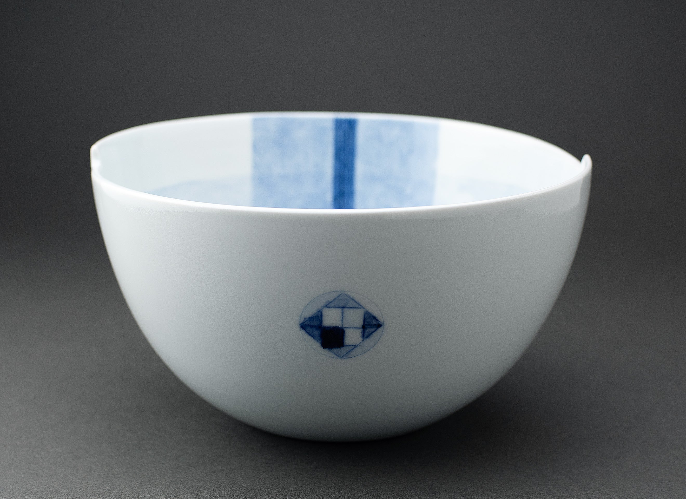 Motif à lignes céramique bleue Bol