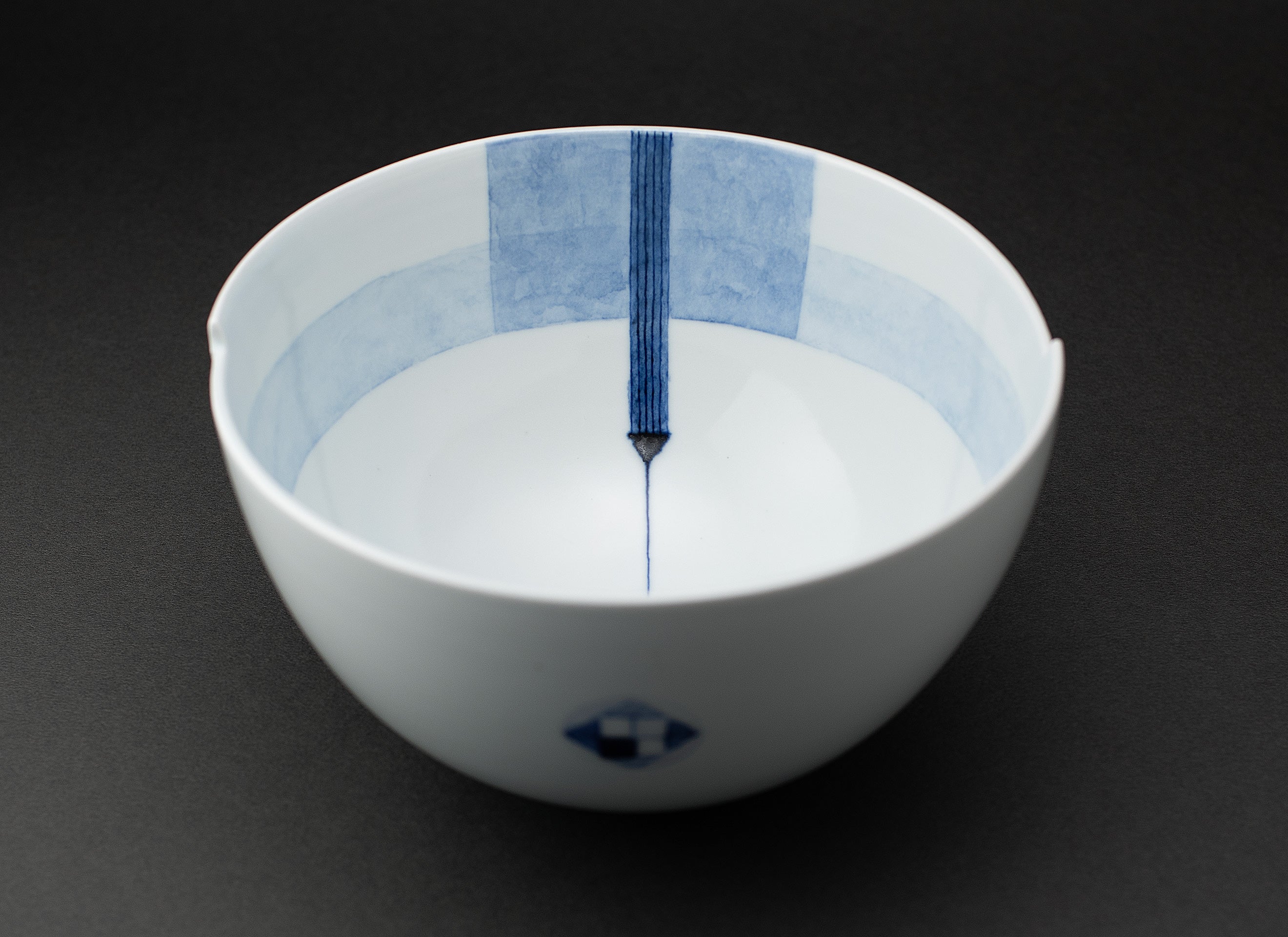 Motif à lignes céramique bleue Bol