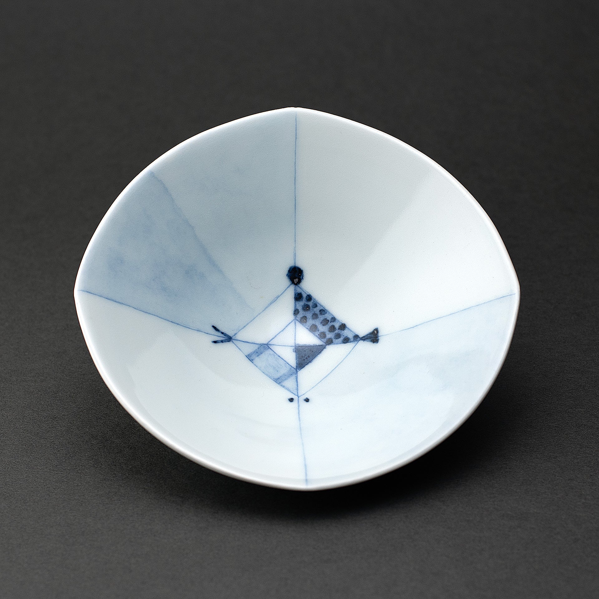 Ligne motif Porcelaine bleu sous couverte petit bol (ensemble de 5)